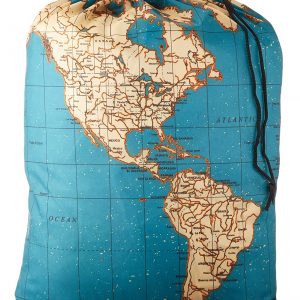 Kikkerland Travel-Size Laundry Bag, World Map